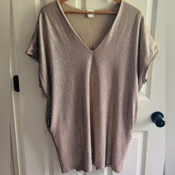 By Together Dresses & Skirts - Gold shimmery size M V-Neck Tunic mini dress. So flattering and beautiful